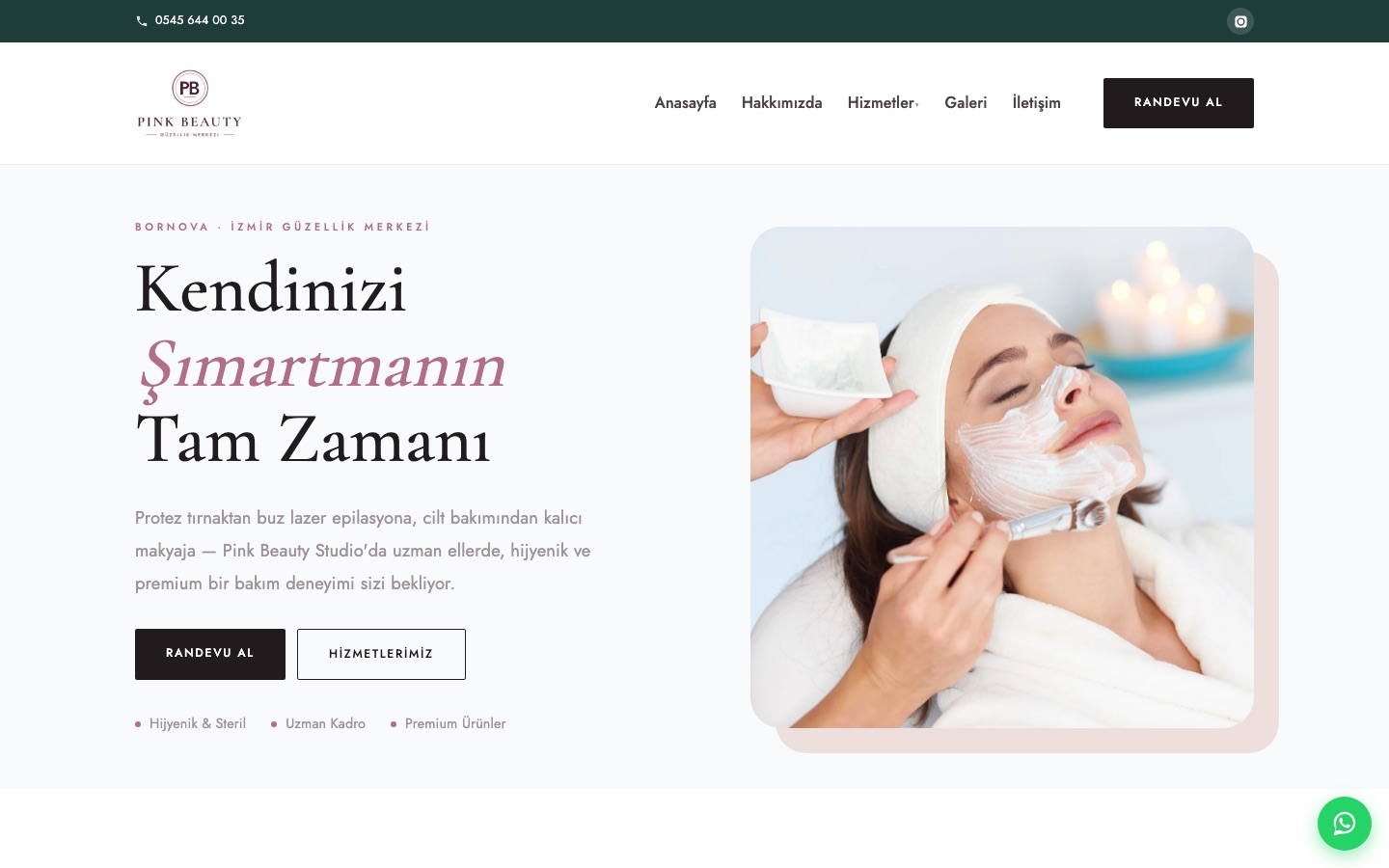 Pink Beauty — ComSuite ile kurulan web sitesi