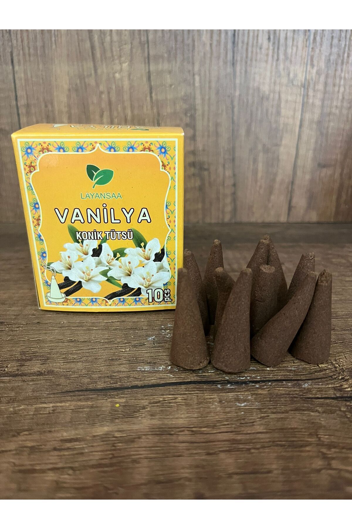 10 adet vanilya aromalı konik tütsü