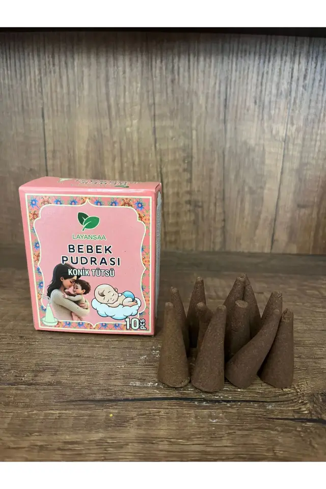 10 adet bebek pudrası aromalı konik tütsü