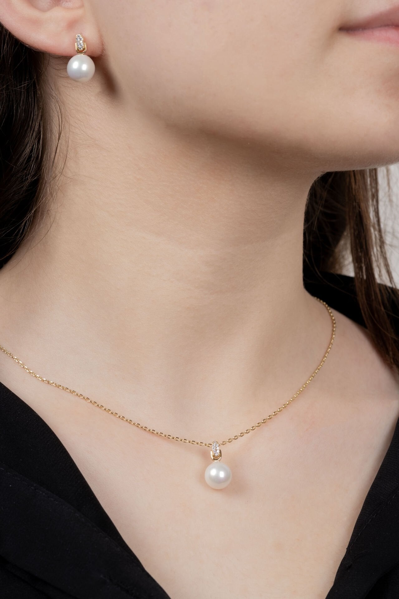 Xuping Gold Tek İnci 2 Li Set