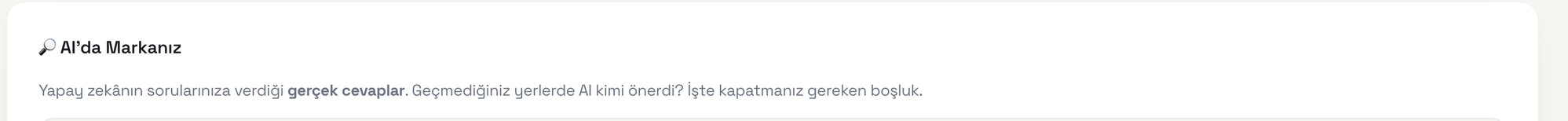 AI’da Markanız