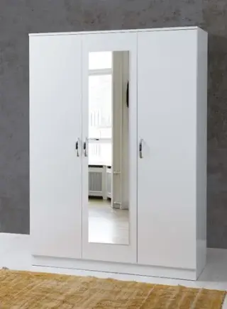 Parlak Beyaz 3 Kapılı Dolap