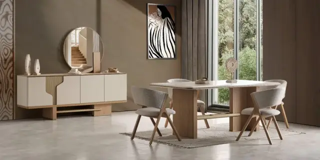 Ada Meşe Yemek Odası Takımı