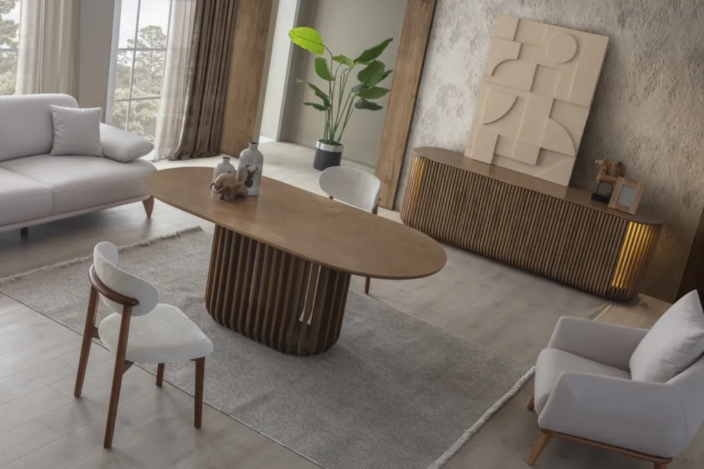 Fold Ceviz Yemek Odası Takımı