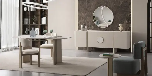 Lusso Mermer Yemek Odası Takımı