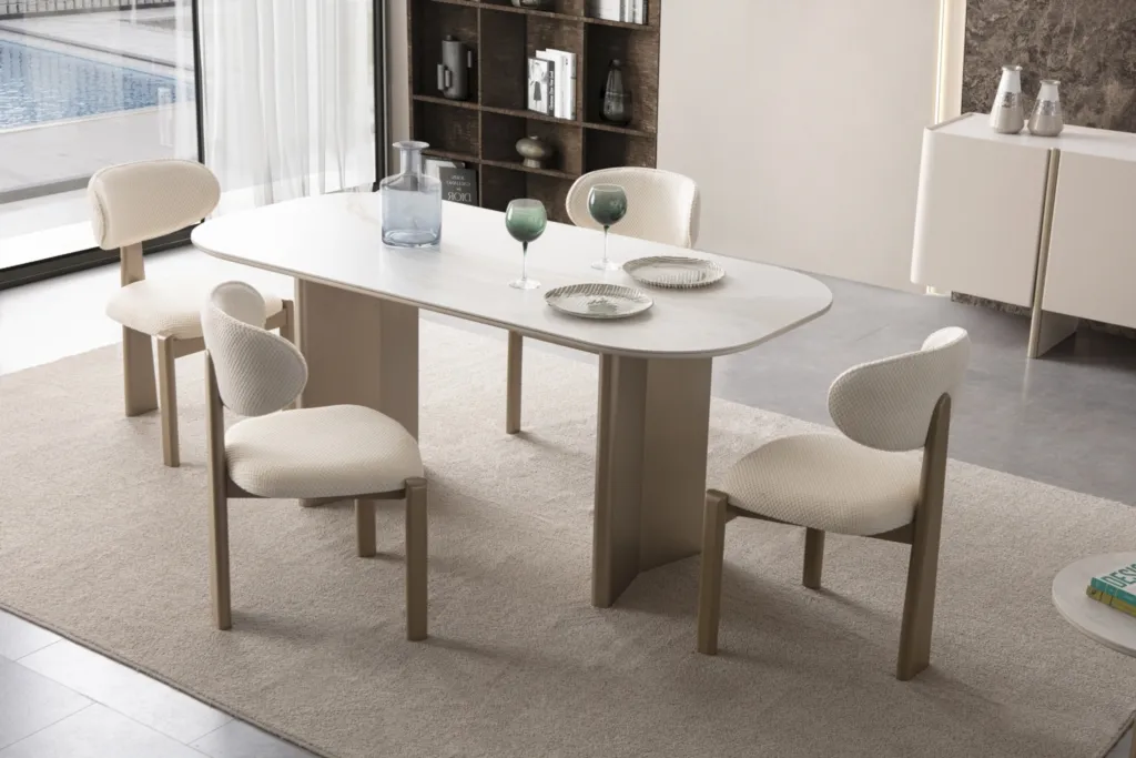 Lusso Mermer Yemek Odası Takımı