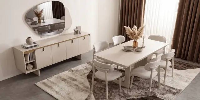 İcon Vizon Bej Yemek Odası Takımı