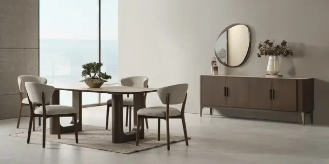 Aura Ceviz Yemek Odası Takımı