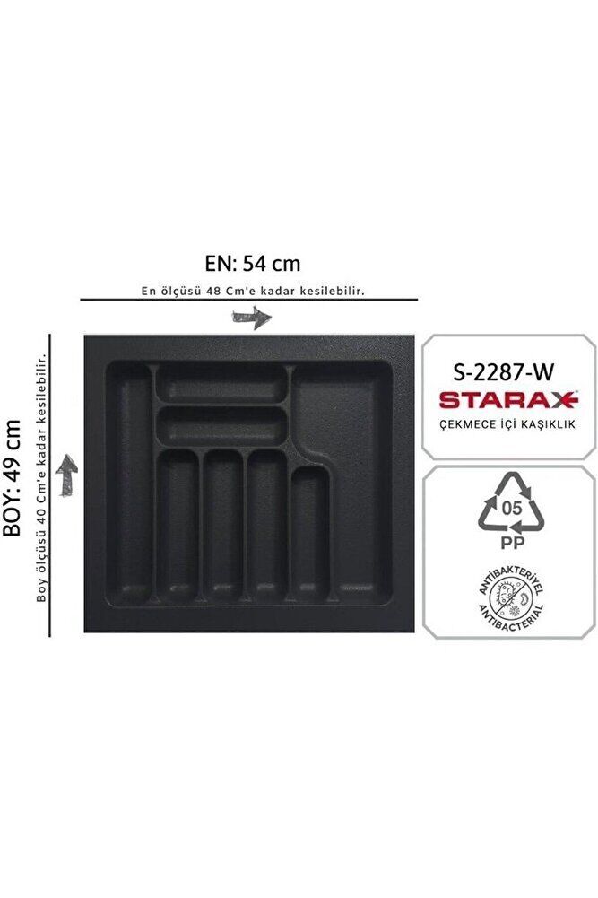 S-2287-g 54x49 Çekmece Içi Gri Plastik Kaşıklık 48x40 A Kadar Kesilebilir