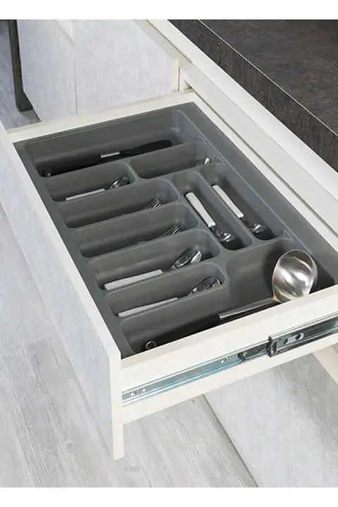 Çekmece Içi Plastik Kaşıklık Gri 64x49 Cm - 58x40 Cm Arası Kesilir 70 Modül