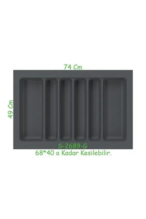 S-2689-g Çekmece Içi Plastik Kepçelik Gri En:74-68 D:49-40 Cm Arası Kesilir 6 Göz
