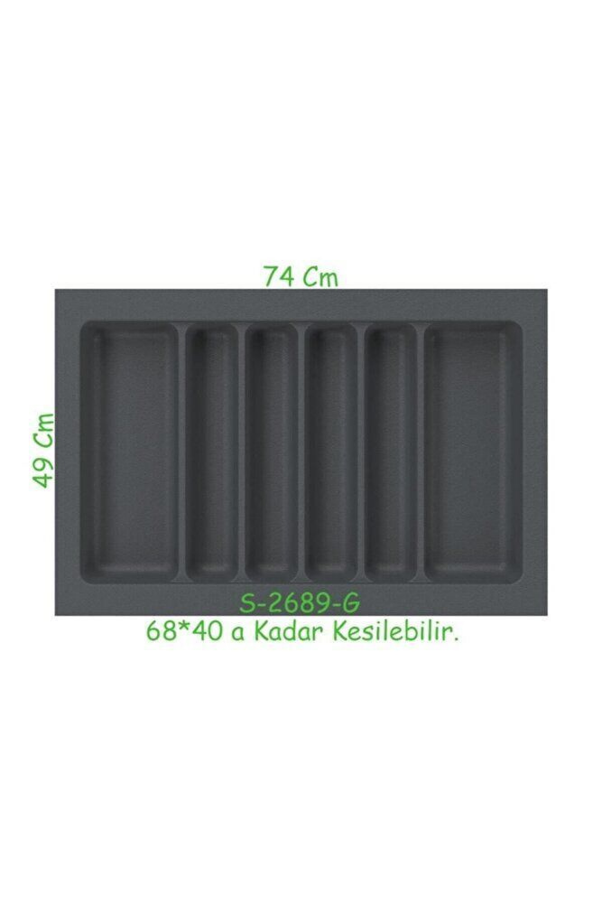 S-2689-g Çekmece Içi Plastik Kepçelik Gri En:74-68 D:49-40 Cm Arası Kesilir 6 Göz