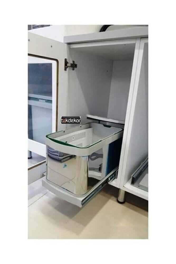 Çöp Kovası Paslanmaz Çelik Raylı S 2574 Kısa Boylu