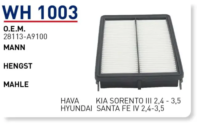 HAVA FILTRESI HYUNDAI SANTA FE IV 2,4-3,5