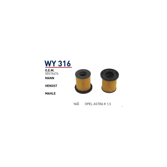 YAG FILTRESI OPEL ASTRA K 1,5