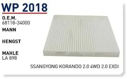 POLEN FILTRESI SSANGYONG KORANDO 2.0-2.0 4WD-2.0 EXDi