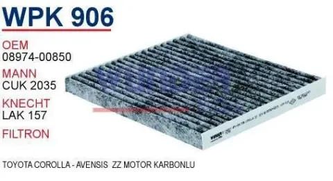 POLEN FILTRESI TOYOTA COROLLA - AVENSiS ZZ MOTOR 2002