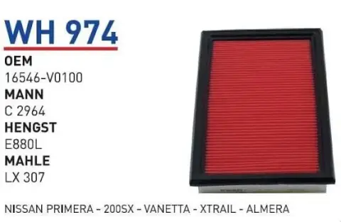 HAVA FILTRESI NiSSAN PRiMERA - 200SX - VANETTA - XTRAIL - ALMERA