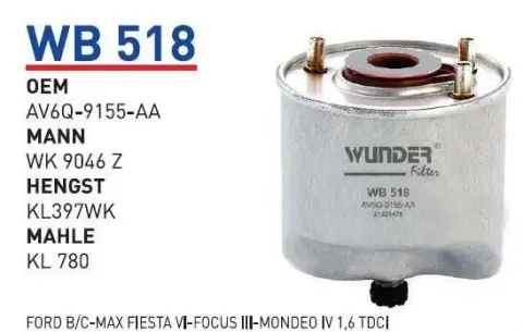 YAKIT FILTRESI FORD MAZDA VOLVO 1,6 TDCI