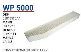 POLEN FILTRESI CHRYSLER GRAND CHEROKEE II 4,7 v8