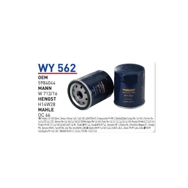 YAG FILTRESI FiAT TiPO-UNO-DOGAN S-SL-SLX ALFA ROMEO 155-164 SPiDER