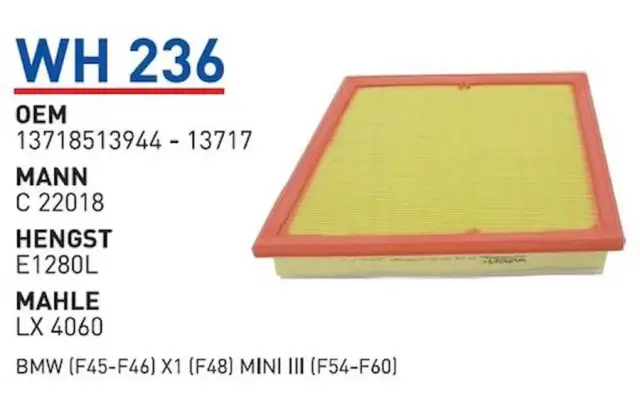 HAVA FILTRESI BMW (F45-F46) X1 (F48) MINI III (F54-F60)