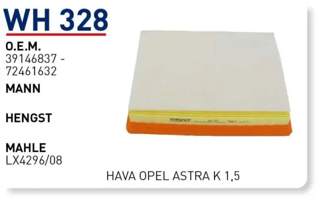 HAVA FILTRESI OPEL ASTRA K 1,5