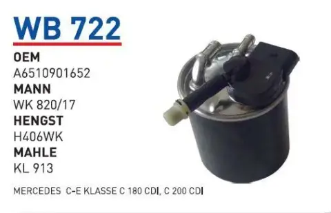 YAKIT FILTRESI MERCEDES C-EKLASSEC 180 CDI, C 200 CDI