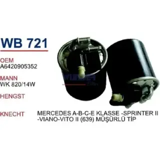 YAKIT FILTRESI MERCEDES A-B-C KLASSE-SPRINTER II-VIANO-VITO II (639)