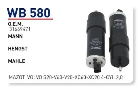 YAKIT FILTRESI VOLVO S90-V60-V90-XC60-XC90 4-CYL 2,0 NEW HOLLAND T-4 SERIE - IVECO DAILY III (99-06)