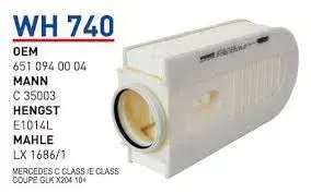 HAVA FILTRESI MERCEDES C-KLASSE/ E-KLASSECOUPE- GLK (X204) 10 >