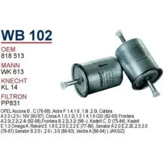 YAKIT FILTRESI OPEL ASTRA - CORSA - VECTRA ( TIRNAKSIZ ) ALFA ROMEO 145-155-164 VOLKSWAGEN POLO