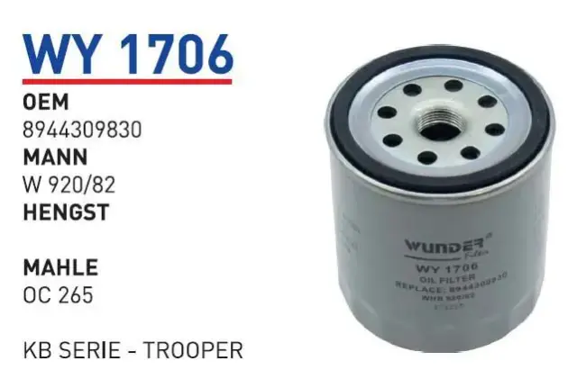 YAG FILTRESI ISUZU KB SERIE - TROOPER