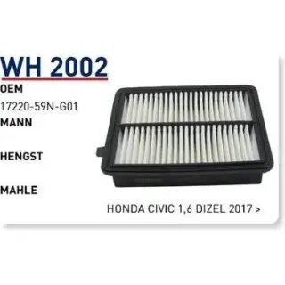 HAVA FILTRESI HONDA CIVIC 1,6 DIZEL 2017 >