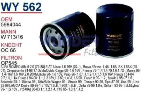 YAG FILTRESI FiAT TiPO-UNO-DOGAN S-SL-SLX ALFA ROMEO 155-164 SPiDER