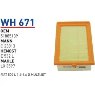 HAVA FILTRESI FIAT 500 L 1,4-1,6 D MULTIJET