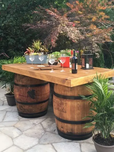 Roys Ahşap 111 Şarap Fıçısı Geniş Çiftli Bar