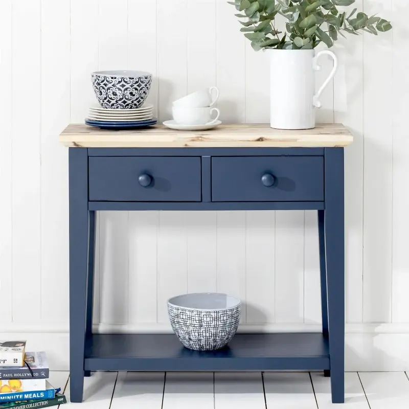 Roys Ahşap 90 Cm Navy Blue Üstü Masif Çekmeceli Dresuar(Kopya)