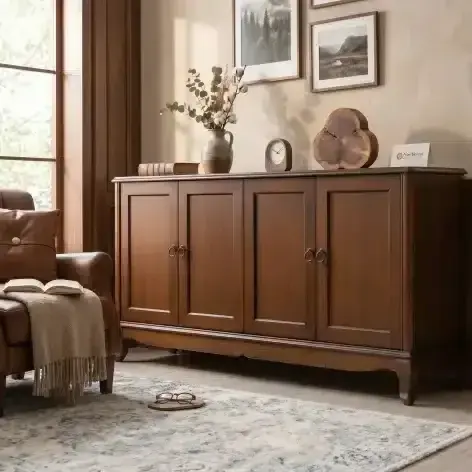 ROYS AHŞAP Lükens 170 Cm 4 Kapaklı Ceviz Konsol