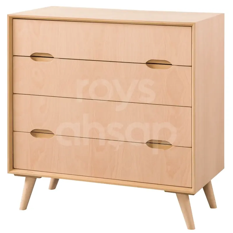 Roys Ahşap 3628 Masif Ham 90 Cm Retro Şifonyer