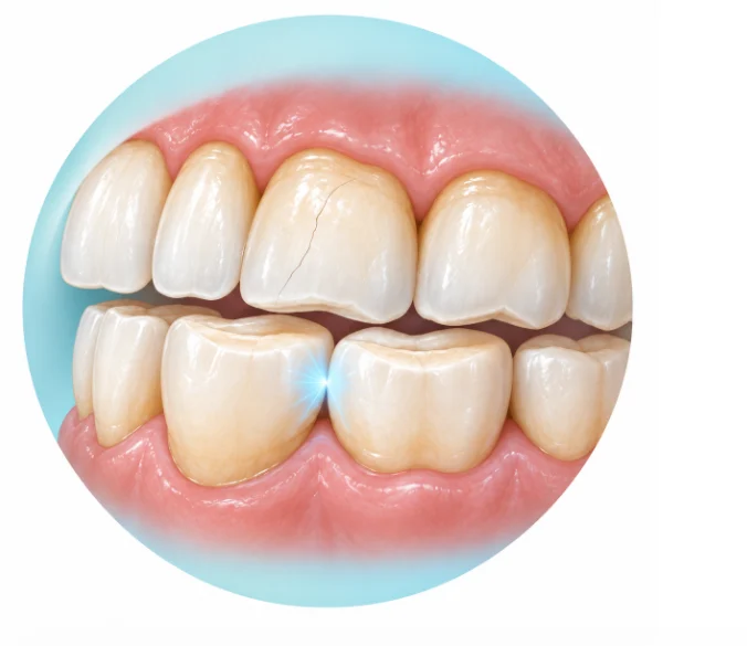 Worn and cracked teeth — possible signs of bruxism