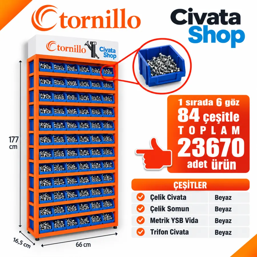 Cıvatashop Stant 84 Çeşit Cıvata Grubu