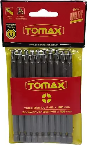 Tomax Ph2 x 100 mm Bits Vİdalama Yıldız Matkap Ucu